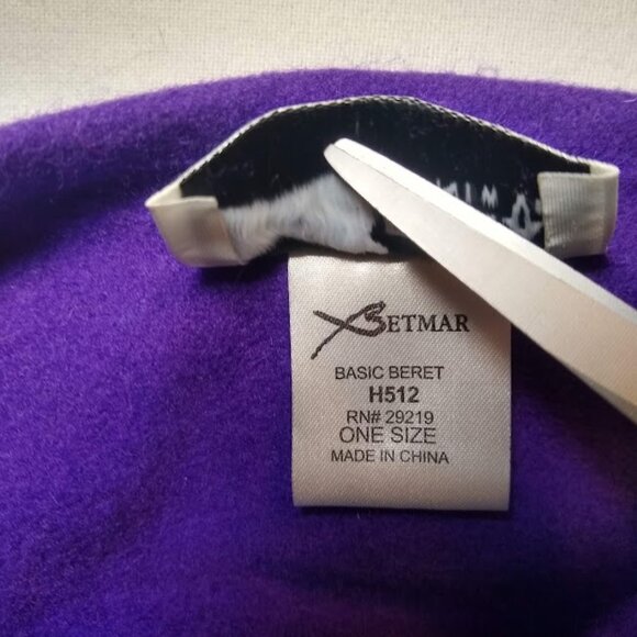 Betmar beret pure wool grape purple OS - Picture 5 of 7